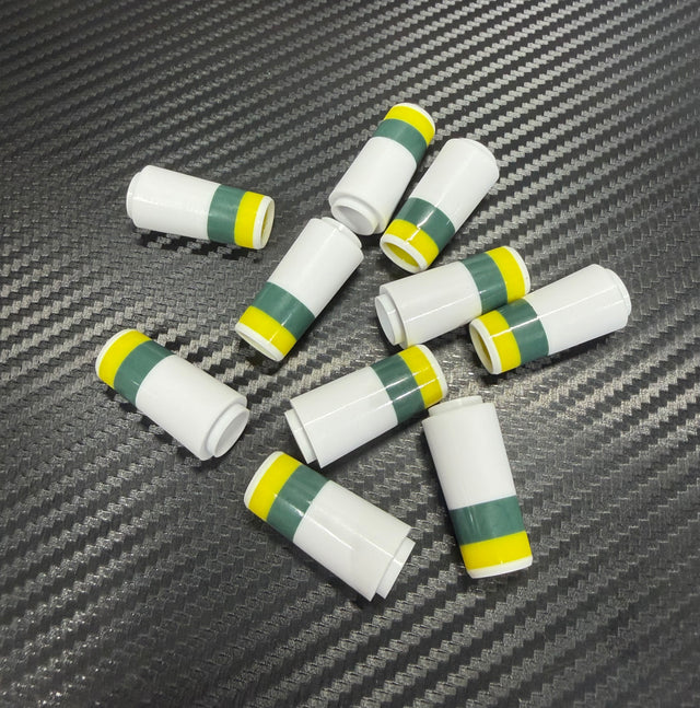 Custom Collared Iron Ferrules 10 Pack - White/Green/Yellow