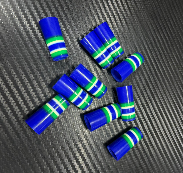 Custom Iron Ferrules 10 Pack - Blue/Green/White