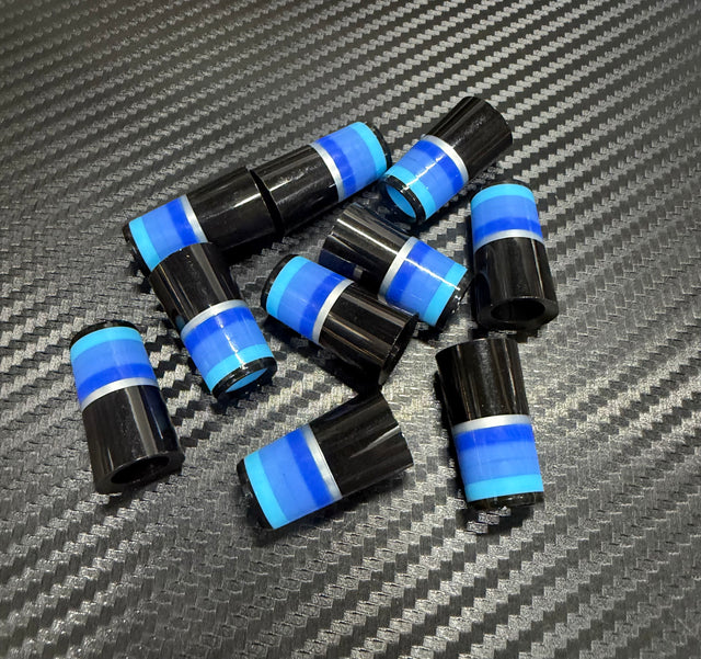 Custom Iron Ferrules 10 Pack - Black/Blue/Silver