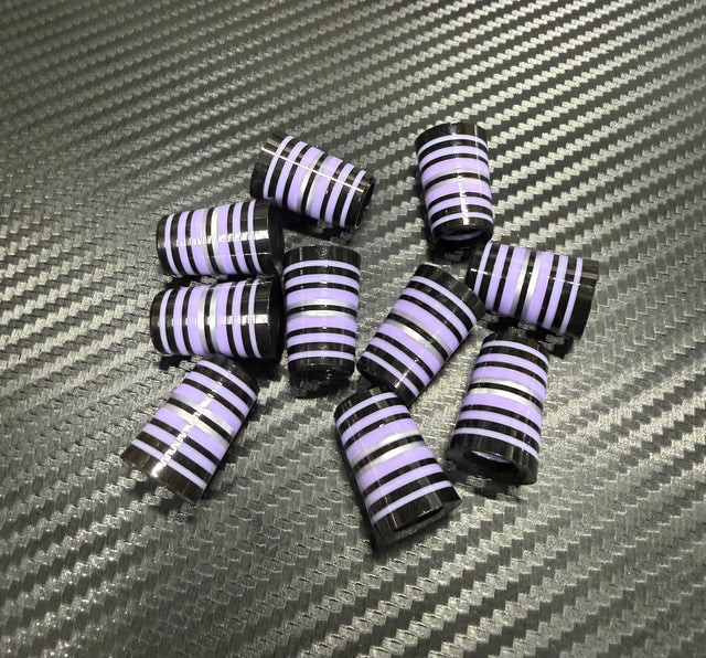 Custom Iron Ferrules 10 Pack - Black/Purple/Silver