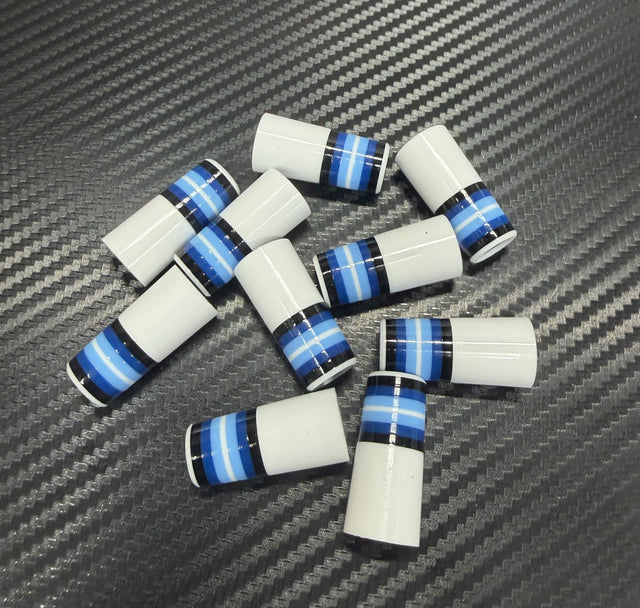 Custom Iron Ferrules 10 Pack - White/Black/Blue