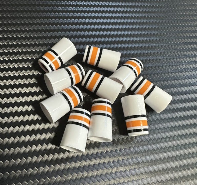 Custom Iron Ferrules 10 Pack - White/Black/Orange