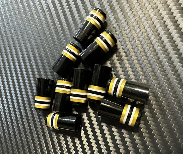 Custom Iron Ferrules 10 Pack - Black/White/Gold