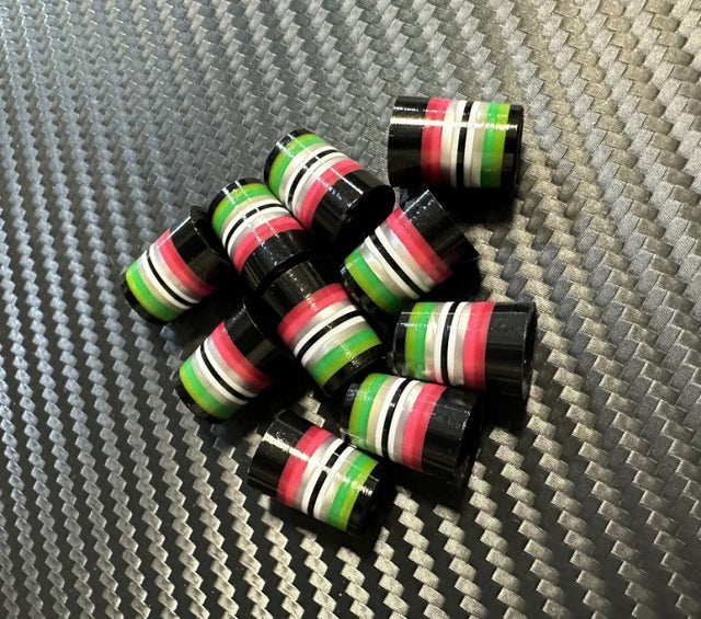 Custom Iron Ferrules 10 Pack - Black/Red/Green