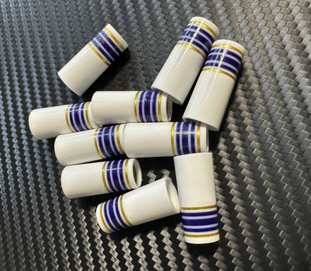 Custom Iron Ferrules 10 Pack - White/Purple/Gold