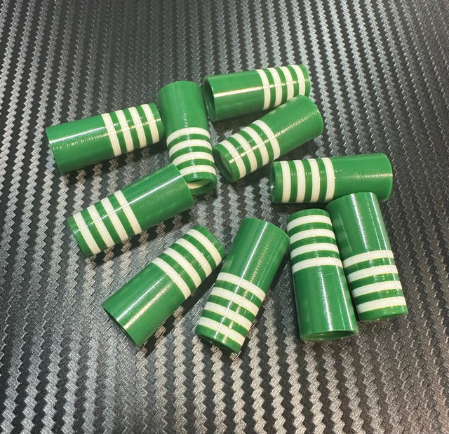 Custom Iron Ferrules 10 Pack - Green/White