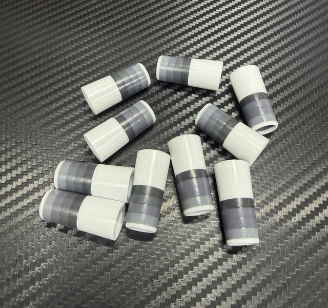Custom Iron Ferrules 10 Pack - White/Gray/Gray