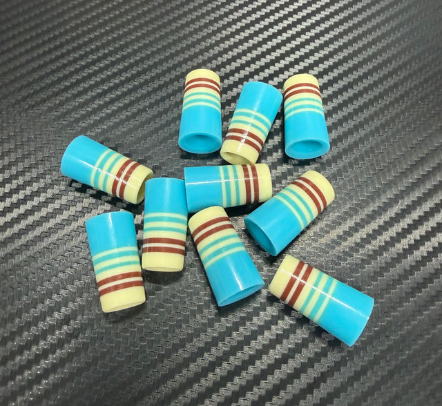 Custom Iron Ferrules 10 Pack - Blue/Yellow/Maroon