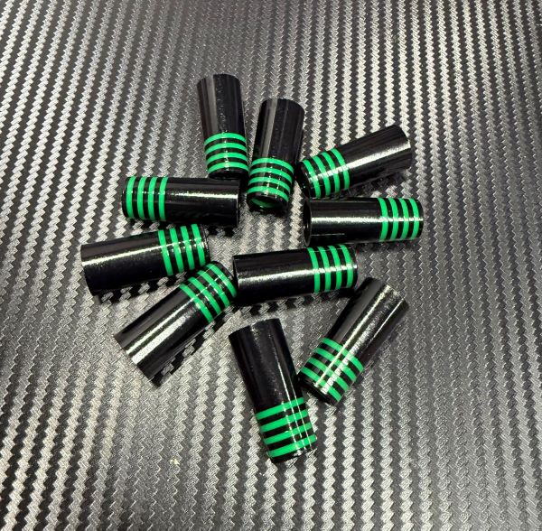 Custom Iron Ferrules 10 Pack - Black/Green