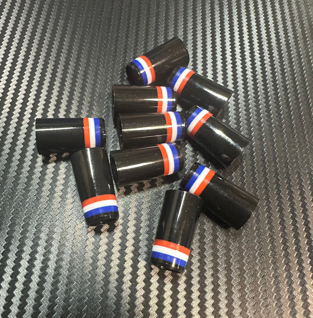 Custom Iron Ferrules 10 Pack - Black/Red/White/Blue