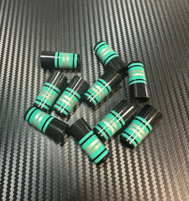 Custom Iron Ferrules 10 Pack - Black/Teal_Gray