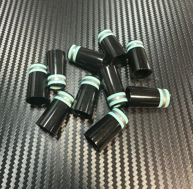 Custom Iron Ferrules 10 Pack - Teal/Gray