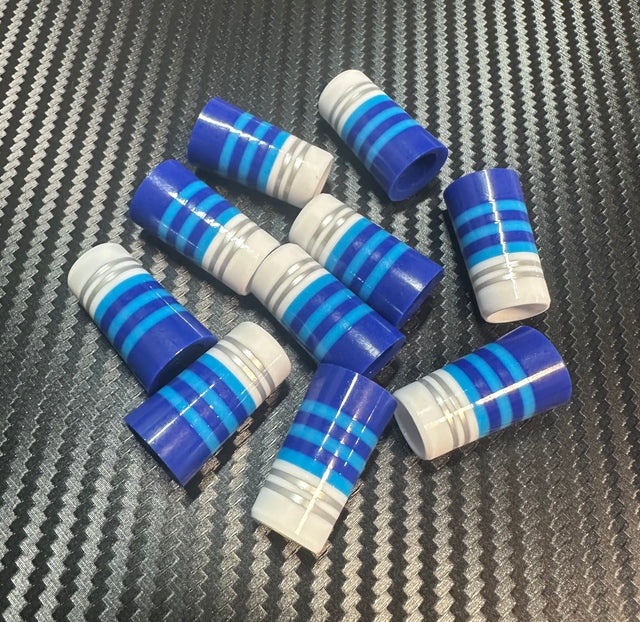 Custom Iron Ferrules 10 Pack - Blue/Blue/White/Gray