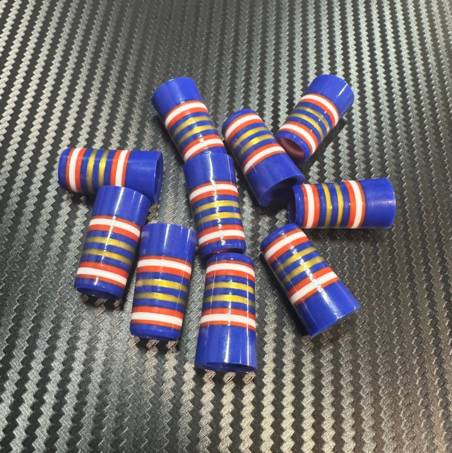 Custom Iron Ferrules 10 Pack - Blue/Red/White/Gold