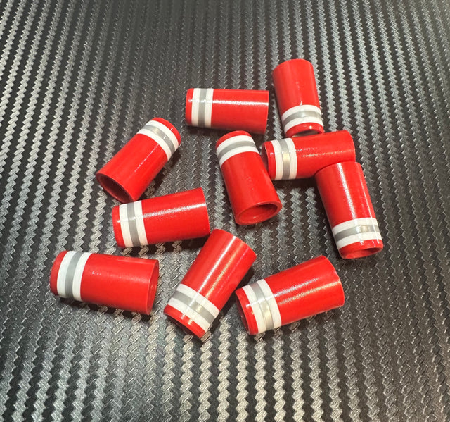 Custom Iron Ferrules 10 Pack - Red/White/Gray