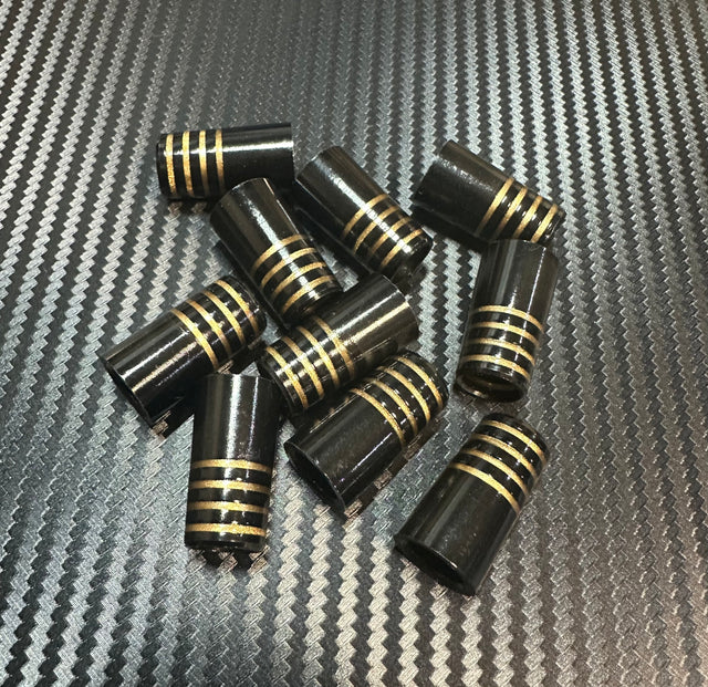 Custom Iron Ferrules 10 Pack - Brown/Gold