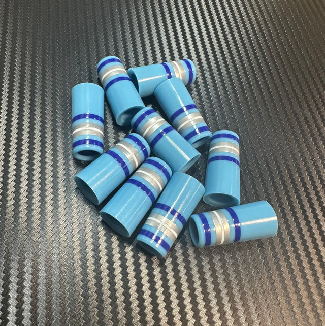 Custom Iron Ferrules 10 Pack - White/Blue/Grey