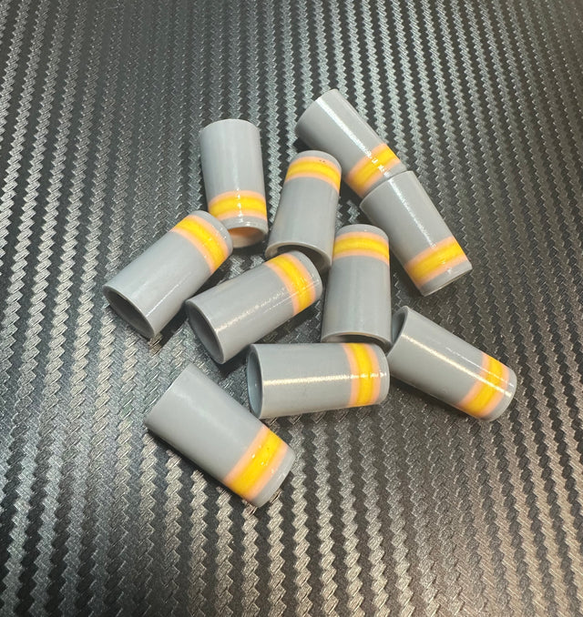 Custom Iron Ferrules 10 Pack - Grey/Yellow/Orange