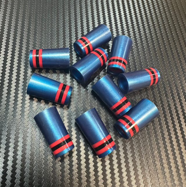 Custom Iron Ferrules 10 Pack - Blue/Red/Black